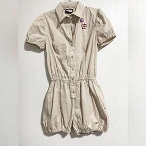 Fiorucci Cream Tuta Romper w/Pockets Italian Designer sz 44 Medium NWT MSRP $360